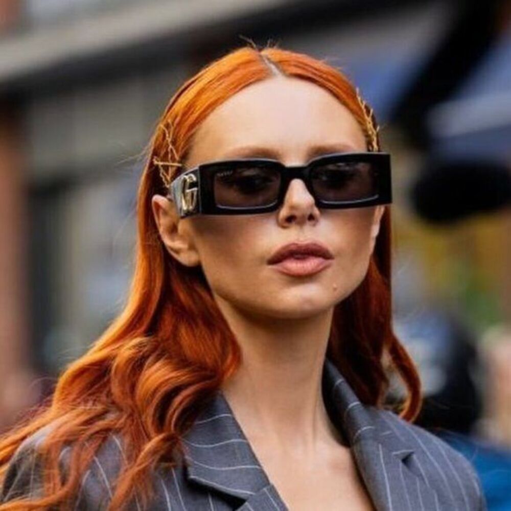 NWT Gucci GG1425S-003-53 Havana Rectangle 53mm Sunglasses - Picture 4 of 5